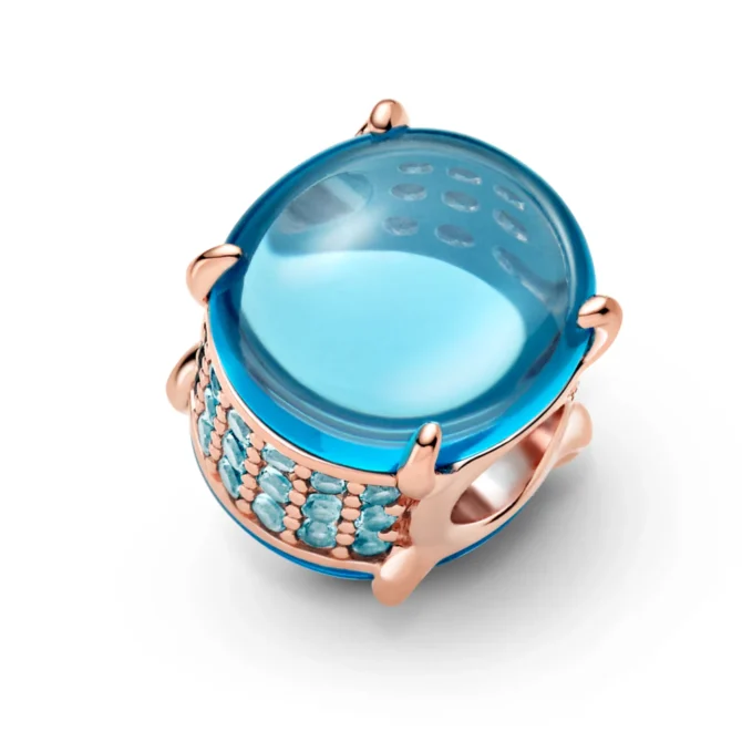789309C01 KÉK OVALIS KABOSON Rose charm - Pandi4You.hu
