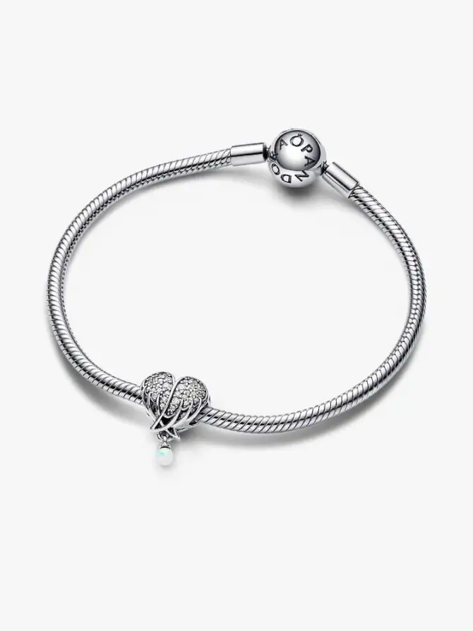 792980C01 Csillogó angyalszárnyak és szív charm - Pandi4You.hu